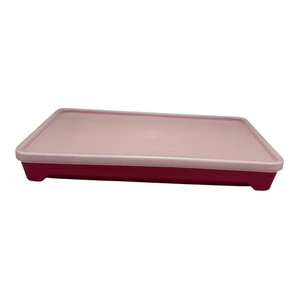 Tupperware Vintage Meat Keeper with Lid 1292 Pink White